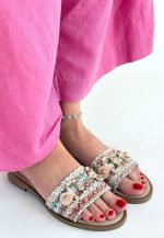 Gonne Renkli Hasır Dokuma Terlik - Görsel 3