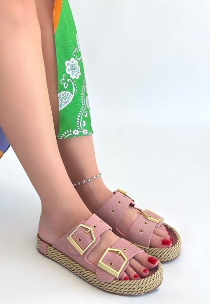 İces Pudra Nubuk Terlik