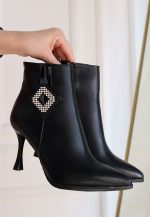 Moose Siyah Cilt Topuklu Bot - Görsel 2