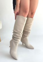 Zelya Bej Cilt Topuklu Çizme - Görsel 3