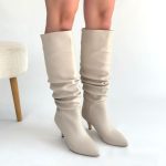 Zelya Bej Cilt Topuklu Çizme - Görsel 4