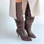 Zelya Kahverengi Cilt Topuklu Çizme - Görsel 4