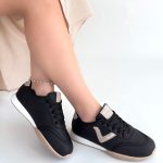 Jowen Siyah Cilt Bej Detaylı Bağcıklı Spor Ayakkabı - Görsel 4