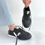 Jowen Siyah Cilt Beyaz Detaylı Bağcıklı Spor Ayakkabı - Görsel 4