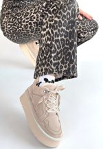 Muden Bej Süet Bağcıklı Bot