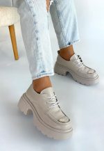 Kiya Bej Rugan Dolgu Topuk Oxford Ayakkabı - Görsel 2