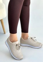 Finna Bej Cilt Bağcıklı Spor Ayakkabı - Görsel 2