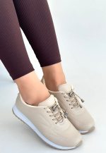 Finna Bej Cilt Bağcıklı Spor Ayakkabı - Görsel 3