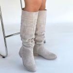 Winda Bej Süet Körüklü Çizme - Görsel 4