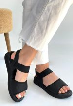 Jake Siyah Hasır Cilt Sandalet - Görsel 3