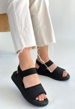 Jake Siyah Hasır Cilt Sandalet - Görsel 2