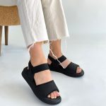 Jake Siyah Hasır Cilt Sandalet - Görsel 4