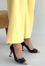 Artem Siyah Rugan Topuklu Ayakkabı - Görsel 2