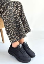 Yejja Siyah Cilt Bağcıklı Spor Ayakkabı - Görsel 3