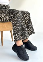 Yejja Siyah Cilt Bağcıklı Spor Ayakkabı - Görsel 2