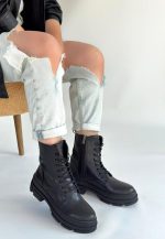 Allex Siyah Cilt Bağcıklı Bot - Görsel 3