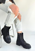 Allex Siyah Cilt Bağcıklı Bot - Görsel 2