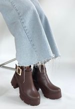 Pinma Kahverengi Cilt Topuklu Bot - Görsel 3