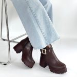 Pinma Kahverengi Cilt Topuklu Bot - Görsel 4