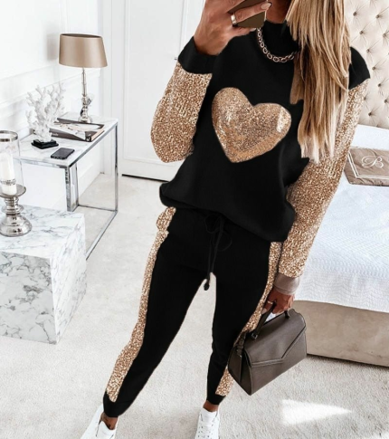 Kadın Uzun Kollu Yarım Balıkçı Yaka Pul Payet Detay Iki Iplik Ikili Takım