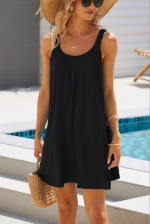 Göğüs Lastikli Askılı Sandy Tunik Elbise - Görsel 3