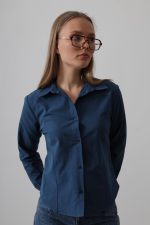 Basic Gömlek - İndigo - Görsel 3