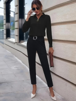 Kadın Uzun Kollu Yakalı Trikoton Gömlek - Görsel 3