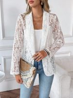 Kadın Uzun Kollu Yakalı önü Açık Dantelli Ceket - Görsel 2