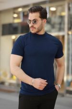 Erkek Yarım Balıkçı Yaka Kısa Kollu T-shirt