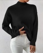 Kadın Uzun Kollu Balıkçı Yaka Triko Bluz - Görsel 3