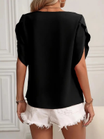 Kadın Kısa Kollu Yaka Ve Kol Detay Jesica Bluz - Görsel 3