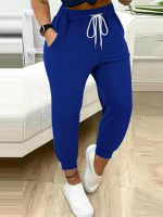 Kadın Yüksek Bel Cepli Belden Bağcıklı Iki Iplik Eşofman - Görsel 3