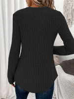 Kadın Uzun Kollu V Yakalı Düğmeli şardonlu Kaşkorse Bluz - Görsel 2