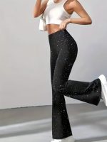 Kadın Yüksek Bel Taşlı Dalgıç Tayt - Görsel 3