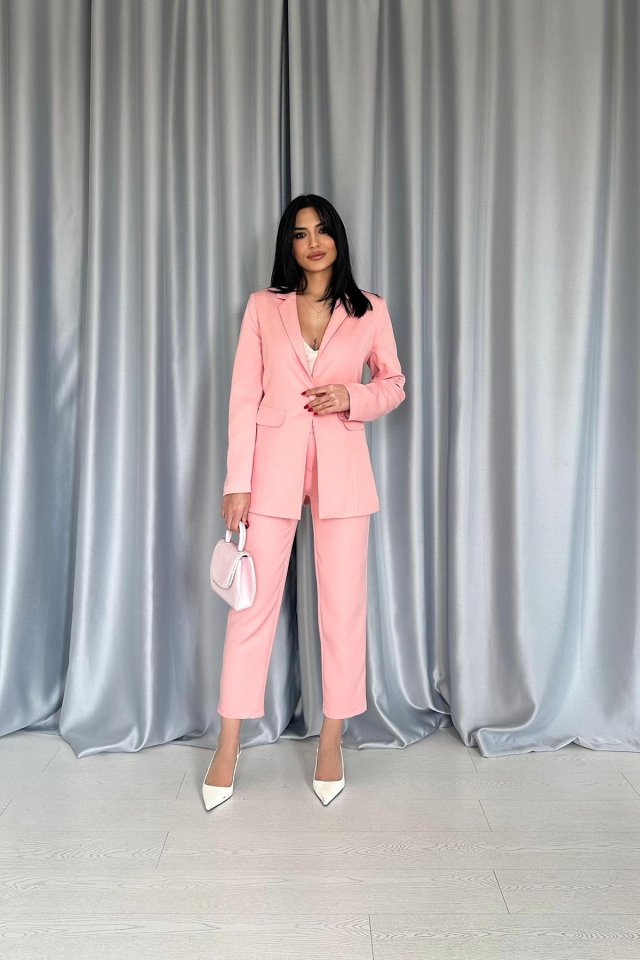 9a11b9fb12c9cc256934 Pudra Ceket Takım - Görsel 1