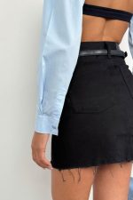 Oval Kesim Crop Gömlek - Görsel 3