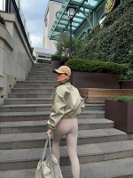 Çift Yakalı Ceket Mont - Yeşil - Görsel 2