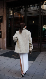 Yün Keçe Görünümlü Blazer Ceket Kaban- Çimen Yeşili - Görsel 2