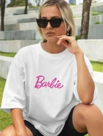 Baskılı Oversize T-shirt - Beyaz - Görsel 2