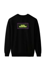 Ön Üç İplik Biskilet Yaka Sweatshirt- Siyah