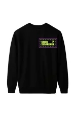 Ön Üç İplik Biskilet Yaka Sweatshirt- Siyah - Görsel 3