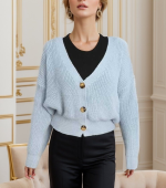 Düğme Detay Triko Bluz - Görsel 3