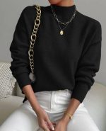 Kadın Uzun Kollu Balıkçı Yaka Triko Bluz