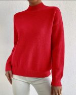 Kadın Uzun Kollu Balıkçı Yaka Triko Bluz - Görsel 3