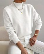 Kadın Uzun Kollu Balıkçı Yaka Triko Bluz