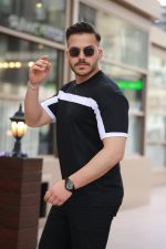 Erkek şerit Detaylı Kısa Kollu T-shirt - Görsel 2