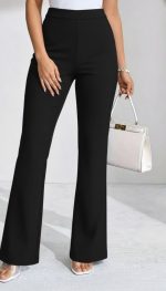 Kadın Yüksek Bel Paçaya Doğru Geniş Dalgıç Pantolon - Görsel 3