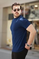 Erkek Yarım Balıkçı Yaka Kısa Kollu T-shirt - Görsel 2