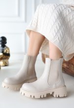 Ninle Bej Cilt Topuklu Bot - Görsel 2