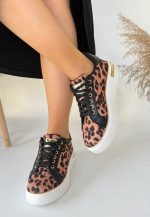 Kity Leopar Saten Bağcıklı Spor Ayakkabı - Görsel 3